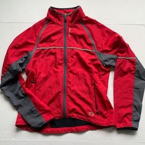 Sugoi womens convertible jacked red zip off removable arms cycle run vest Small